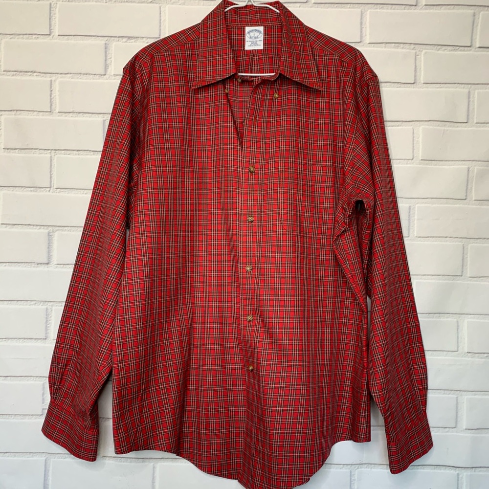 BROOKS BROTHERS Men’s Holiday Polo Shirt L Sz Red